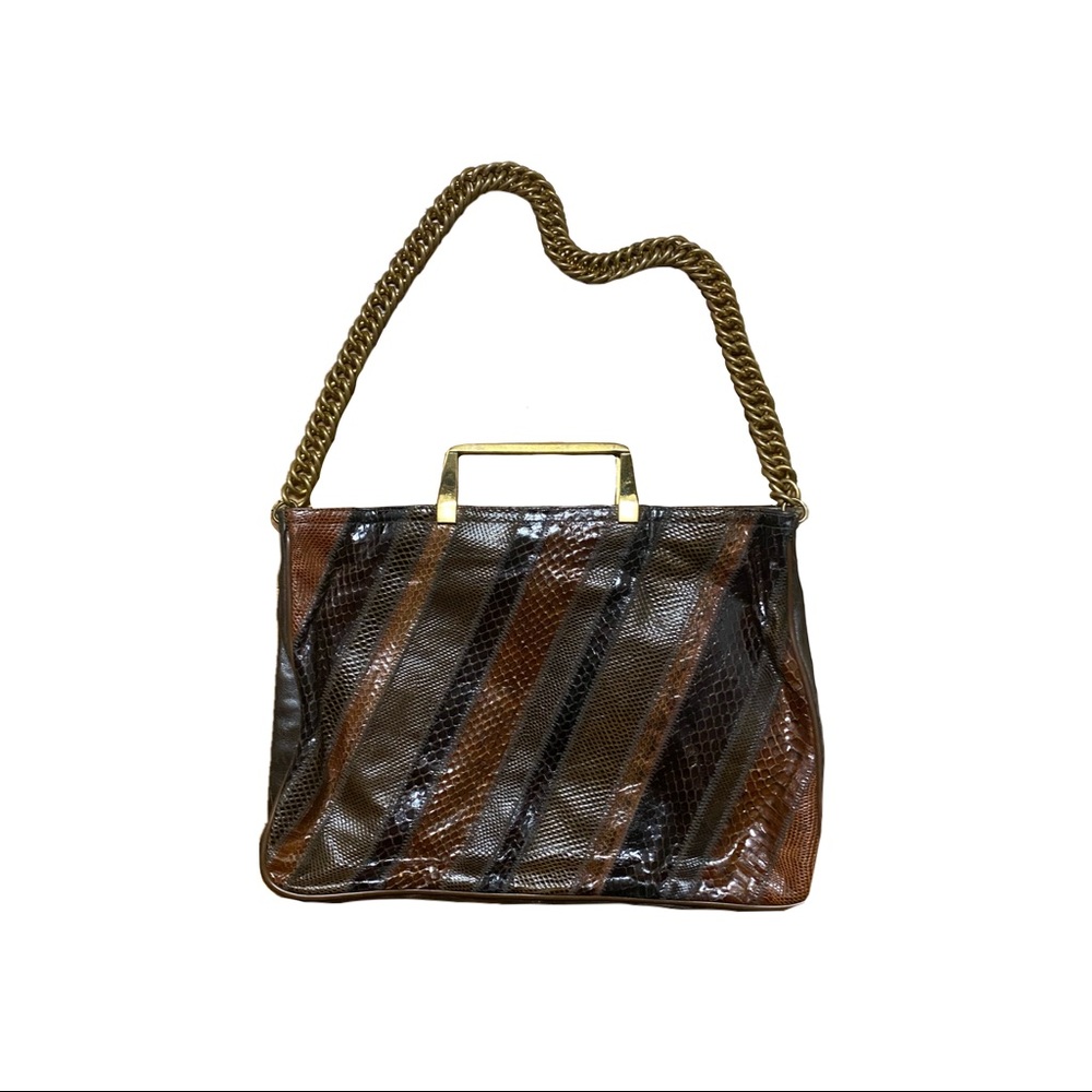 Vtg. Bags by Varon Snakeskin Leather Satchel
